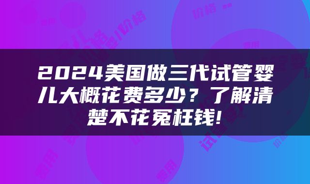 2024美国做三代试管婴儿大概花费多少？了解清楚不花冤枉钱!