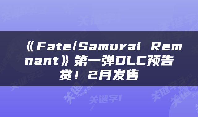《Fate/Samurai Remnant》第一弹DLC预告赏！2月发售