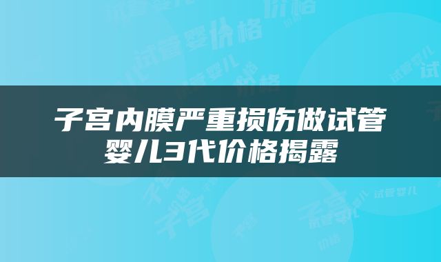 子宫内膜严重损伤做试管婴儿3代价格揭露