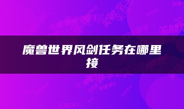 魔兽世界风剑任务在哪里接