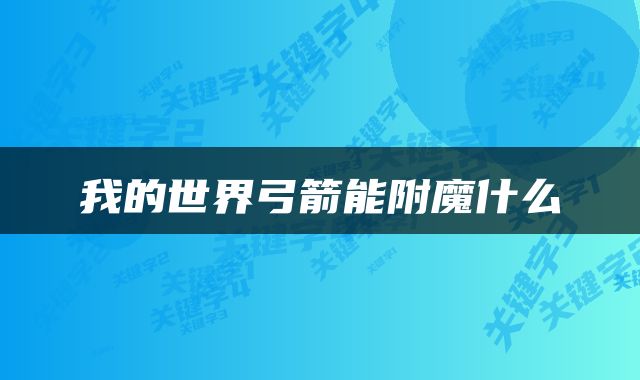 我的世界弓箭能附魔什么
