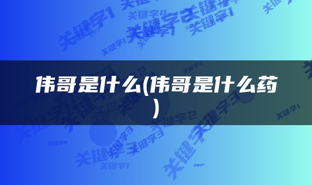 伟哥是什么(伟哥是什么药)