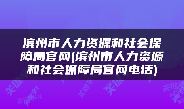 滨州市人力资源和社会保障局官网(滨州市人力资源和社会保障局官网电话)