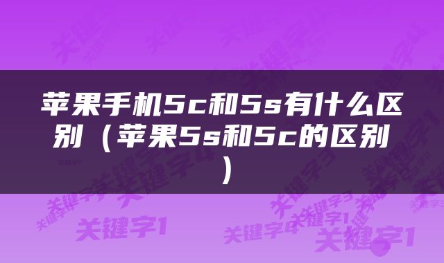 苹果手机5c和5s有什么区别（苹果5s和5c的区别）