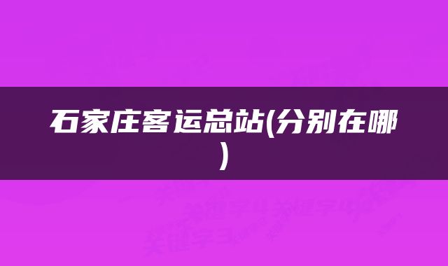 石家庄客运总站(分别在哪)