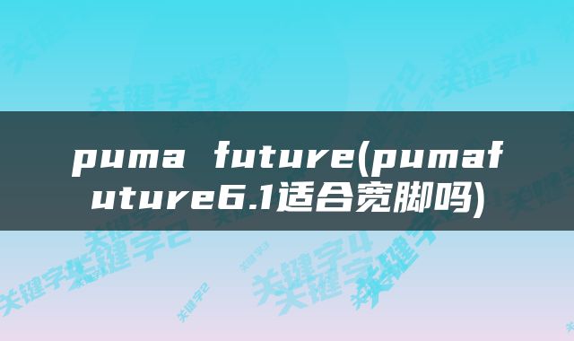 puma future(pumafuture6.1适合宽脚吗)