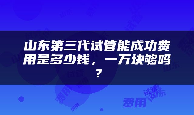 山东第三代试管能成功费用是多少钱，一万块够吗？