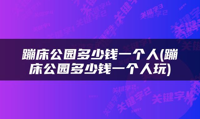 蹦床公园多少钱一个人(蹦床公园多少钱一个人玩)