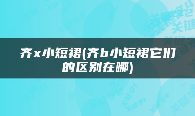 齐x小短裙(齐b小短裙它们的区别在哪)