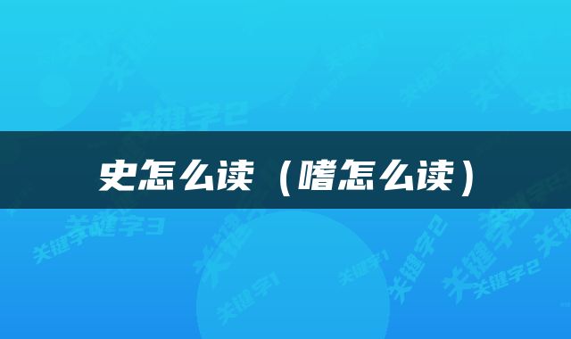 史怎么读（嗜怎么读）