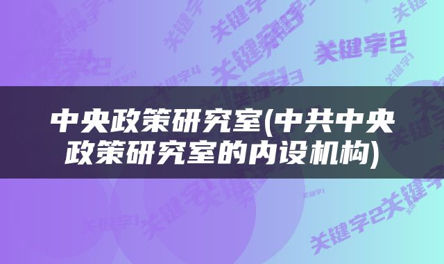 中央政策研究室(中共中央政策研究室的内设机构)