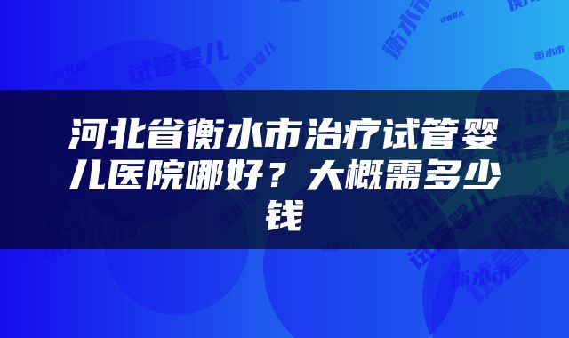 河北省衡水市治疗试管婴儿医院哪好?大概需多少钱