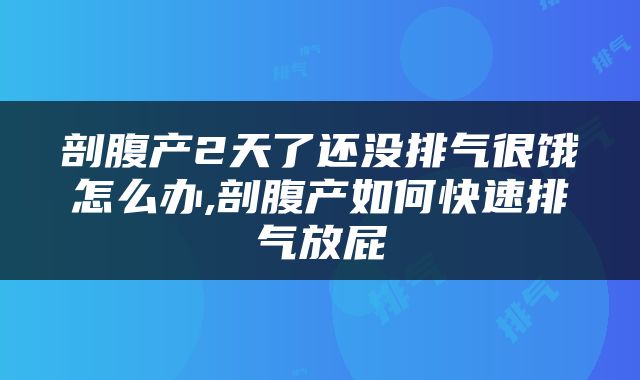 剖腹产2天了还没排气很饿怎么办,剖腹产如何快速排气放屁