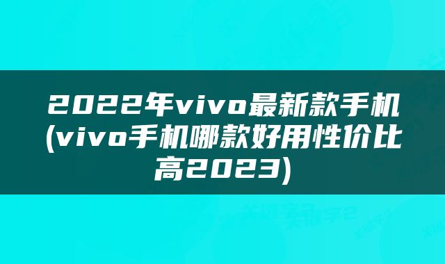 2022年vivo最新款手机(vivo手机哪款好用性价比高2023)