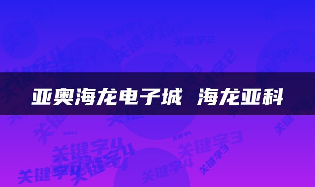 亚奥海龙电子城 海龙亚科