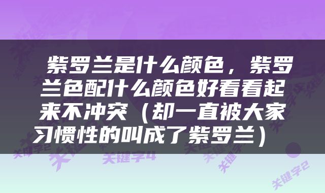  紫罗兰是什么颜色，紫罗兰色配什么颜色好看看起来不冲突（却一直被大家习惯性的叫成了紫罗兰） 