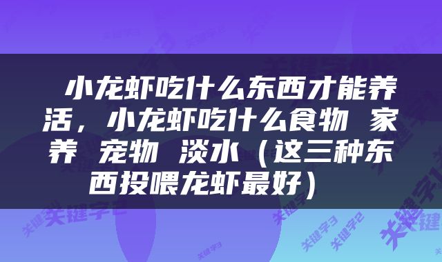  小龙虾吃什么东西才能养活，小龙虾吃什么食物 家养 宠物 淡水（这三种东西投喂龙虾最好） 