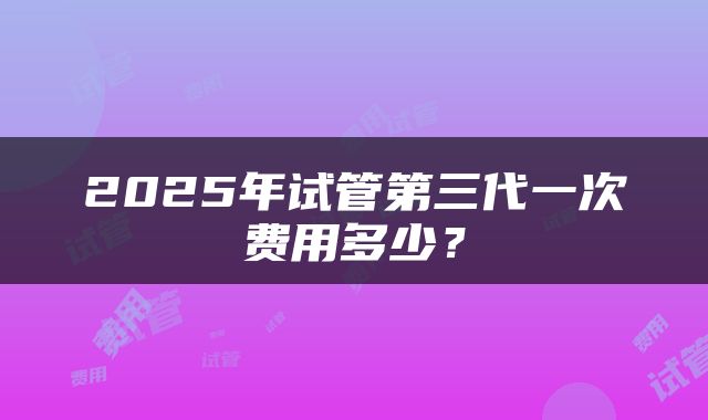2025年试管第三代一次费用多少？