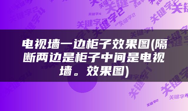 电视墙一边柜子效果图(隔断两边是柜子中间是电视墙。效果图)
