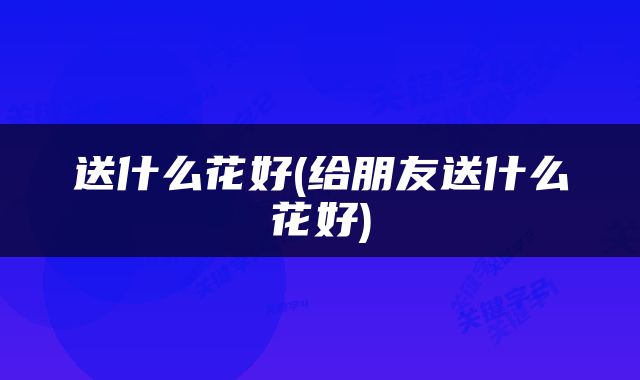 送什么花好(给朋友送什么花好)