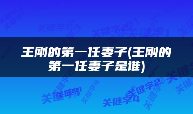 王刚的第一任妻子(王刚的第一任妻子是谁)