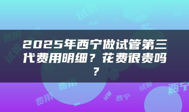 2025年西宁做试管第三代费用明细？花费很贵吗？