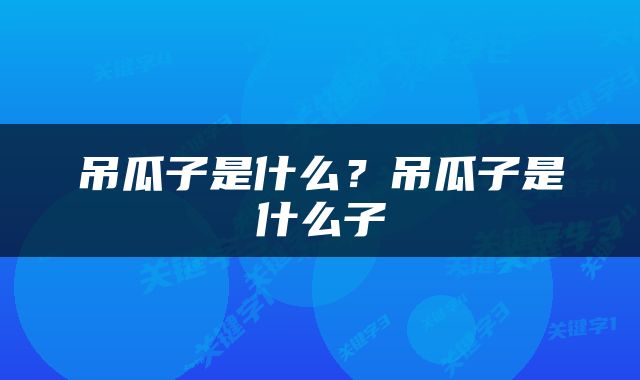 吊瓜子是什么？吊瓜子是什么子