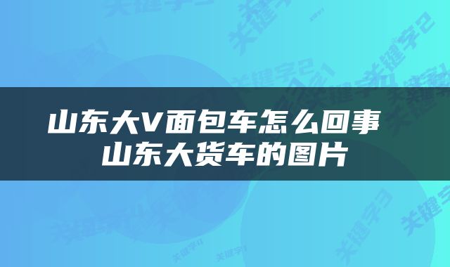 山东大V面包车怎么回事 山东大货车的图片