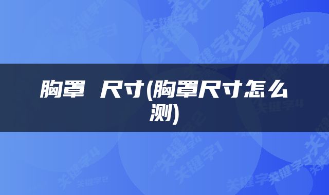 胸罩 尺寸(胸罩尺寸怎么测)
