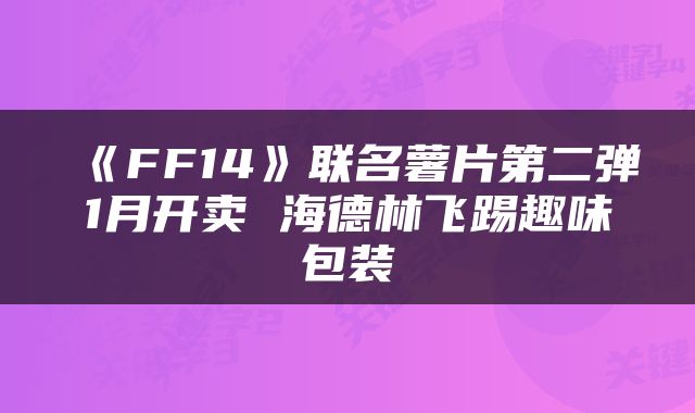 《FF14》联名薯片第二弹1月开卖 海德林飞踢趣味包装