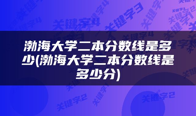渤海大学二本分数线是多少(渤海大学二本分数线是多少分)