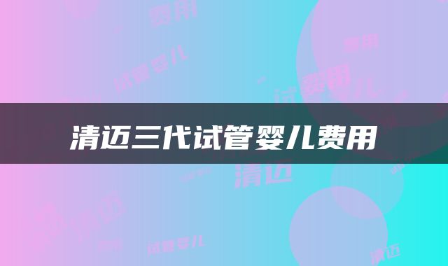 清迈三代试管婴儿费用