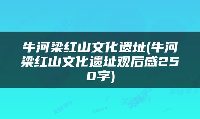 牛河梁红山文化遗址(牛河梁红山文化遗址观后感250字)