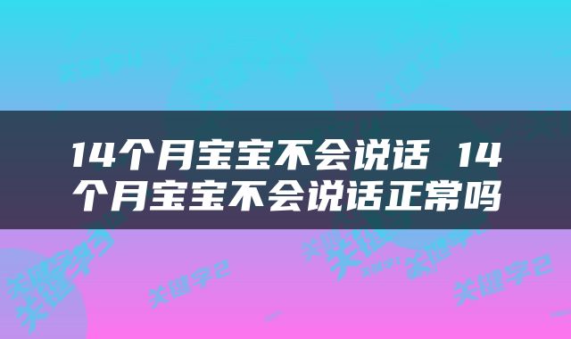 14个月宝宝不会说话 14个月宝宝不会说话正常吗