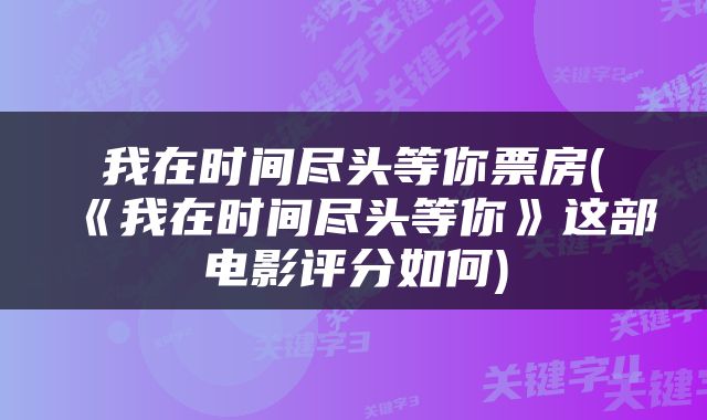 我在时间尽头等你票房(《我在时间尽头等你》这部电影评分如何)