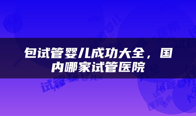 包试管婴儿成功大全，国内哪家试管医院