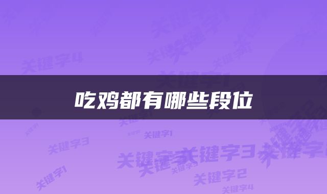 吃鸡都有哪些段位