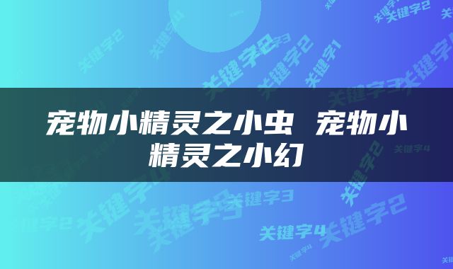 宠物小精灵之小虫 宠物小精灵之小幻