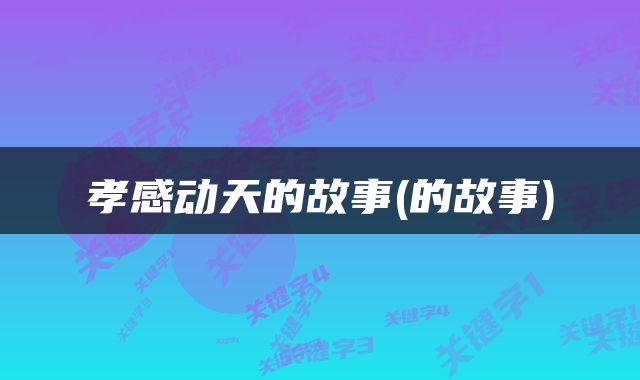 孝感动天的故事(的故事)