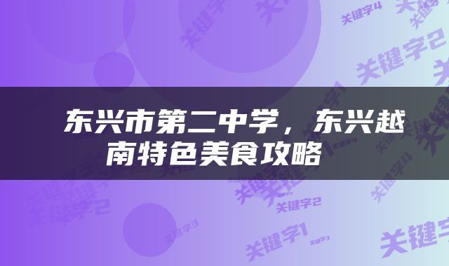  东兴市第二中学，东兴越南特色美食攻略 