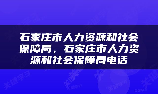 石家庄市人力资源和社会保障局,石家庄市人力资源和社会保障局电话