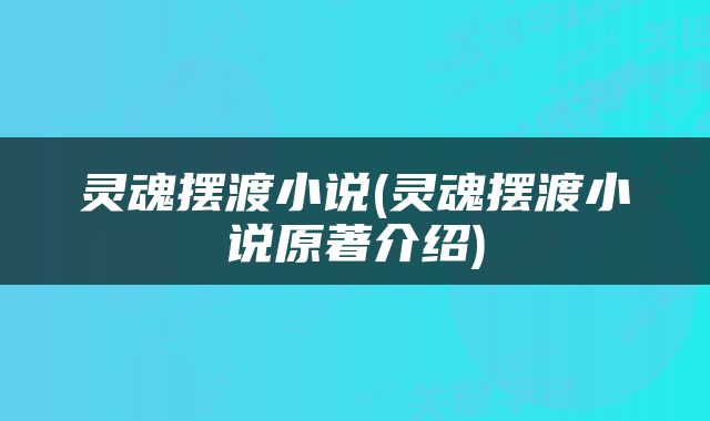 灵魂摆渡小说(灵魂摆渡小说原著介绍)