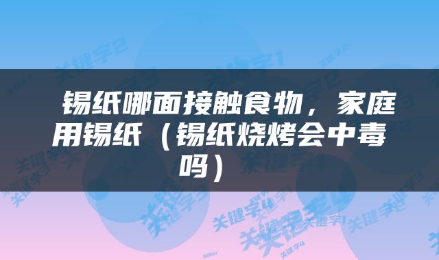  锡纸哪面接触食物，家庭用锡纸（锡纸烧烤会中毒吗） 