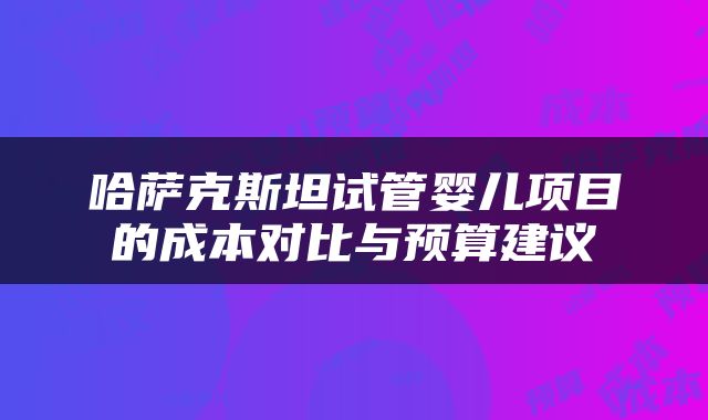 哈萨克斯坦试管婴儿项目的成本对比与预算建议