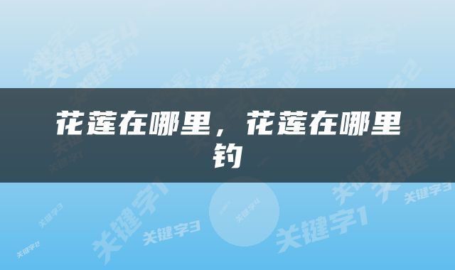 花莲在哪里，花莲在哪里钓