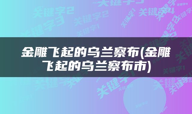 金雕飞起的乌兰察布(金雕飞起的乌兰察布市)