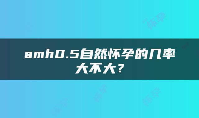 amh0.5自然怀孕的几率大不大？