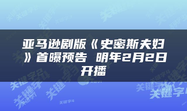 亚马逊剧版《史密斯夫妇》首曝预告 明年2月2日开播
