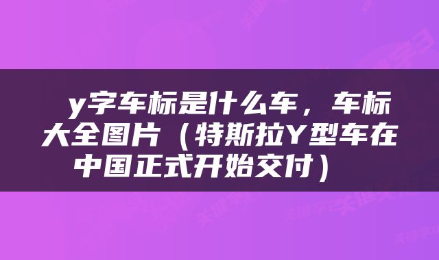  y字车标是什么车，车标大全图片（特斯拉Y型车在中国正式开始交付） 