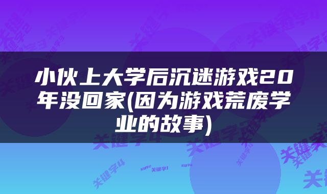 小伙上大学后沉迷游戏20年没回家(因为游戏荒废学业的故事)